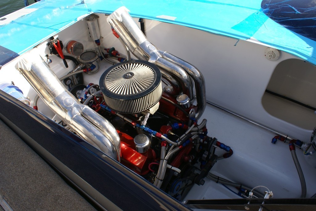 The Redcliffe round of the Offshore Superboat Championships will feature all Class 1 boats using carburettor engines. This 750hp example will be one of a pair powering the new catamaran being campiagned by the Maritimo team.  - Redcliffe GP © Bob Wonders